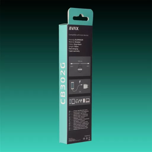Avax CB302G TÖLTŐKÁBEL USB-C 60W