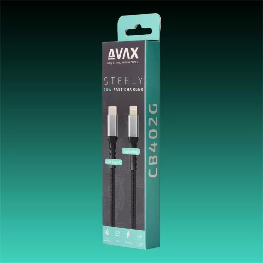 Avax CB402G TÖLTŐKÁBEL USB-C - LIGHTNING