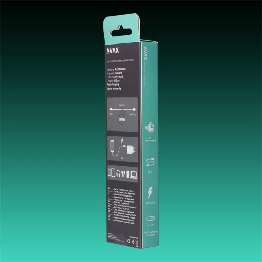 Avax CB402G TÖLTŐKÁBEL USB-C - LIGHTNING