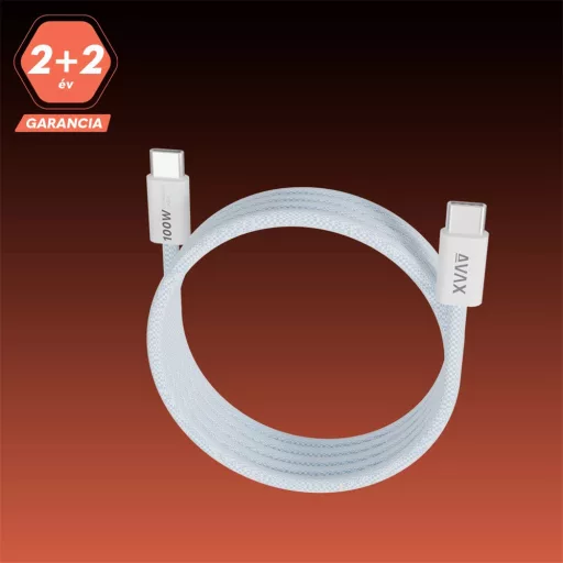 Avax CB610LB TÖLTŐKÁBEL USB-C 100W, MÁGNESES, KÉK