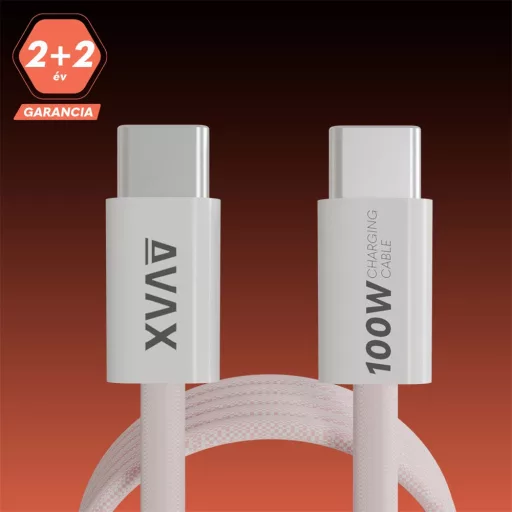 Avax CB610P TÖLTŐKÁBEL USB-C 100W, MÁGNESES, PINK