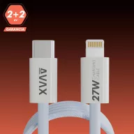   Avax CB611LB TÖLTŐKÁBEL USB-C - LIGHTNING 27W, MÁGNESES, KÉK