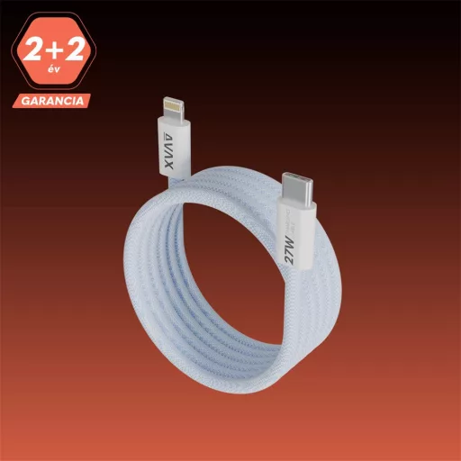 Avax CB611LB TÖLTŐKÁBEL USB-C - LIGHTNING 27W, MÁGNESES, KÉK