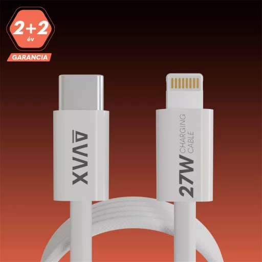 Avax CB611W TÖLTŐKÁBEL USB-C - LIGHTNING 27W, MÁGNESES, FEHÉR