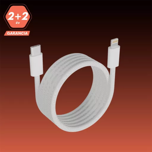 Avax CB611W TÖLTŐKÁBEL USB-C - LIGHTNING 27W, MÁGNESES, FEHÉR