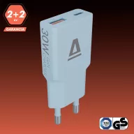 Avax CH641LB HÁLÓZATI TÖLTŐ, 30W, USB-C, USB-A, KÉK