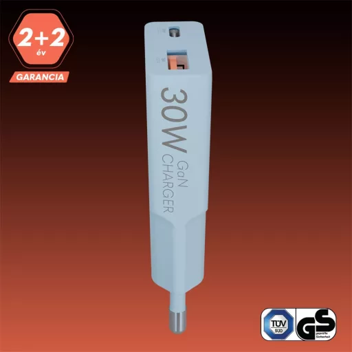 Avax CH641LB HÁLÓZATI TÖLTŐ, 30W, USB-C, USB-A, KÉK