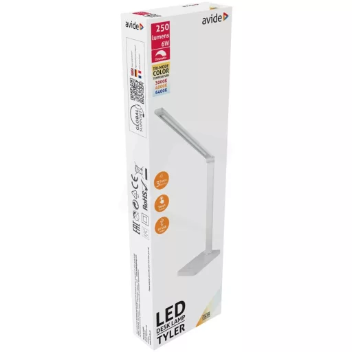Avide ABLDL-6W-TYL-W ASZTALI LÁMPA LED TYLER FEHÉR 6W