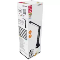   Avide ABLDLC-6W-B-HG ASZTALI LÁMPA LED BŐRHATÁSÚ FEKETE 5W NAPTÁR
