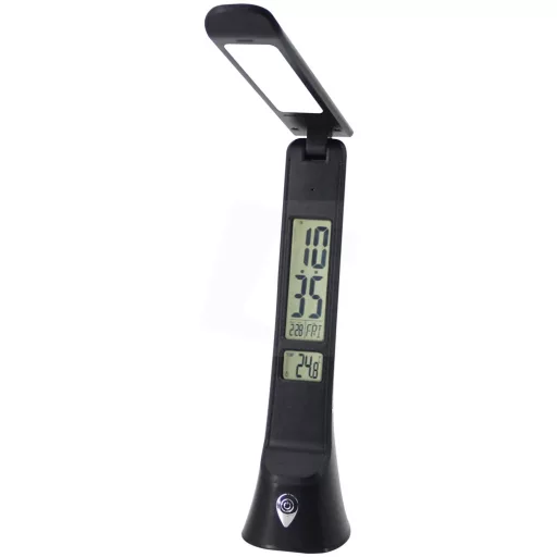 Avide ABLDLC-6W-B-HG ASZTALI LÁMPA LED BŐRHATÁSÚ FEKETE 5W NAPTÁR
