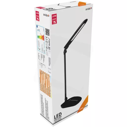 Avide ABLDL-FTD-10W-BL ASZTALI LÁMPA LED ÉRINTÉSVEZÉRELT DIMMER FEKETE 10W