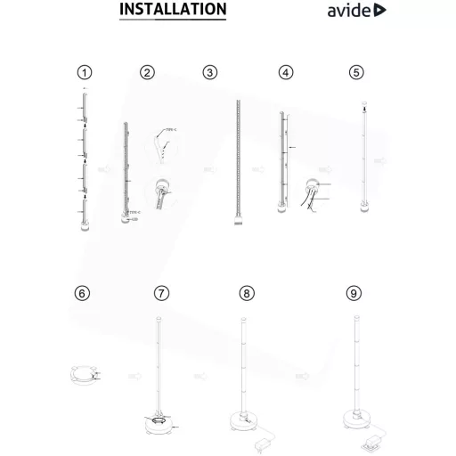 Avide ABLSBL-CL12W-RGBW LED SAROK LÁMPA DIGITÁLIS RGB + W ZENE SZENZORRAL