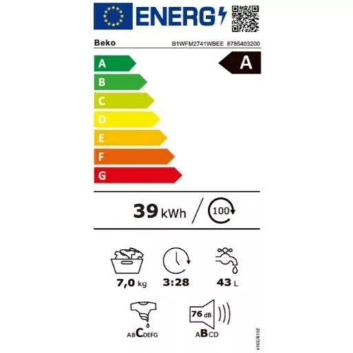 Beko B1WFM2741WBEE MOSÓGÉP ELÖLTÖLTŐS 7 KG