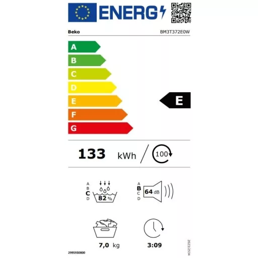Beko BM3T372E0W SZÁRÍTÓGÉP HŐSZIVATTYÚS 7 KG