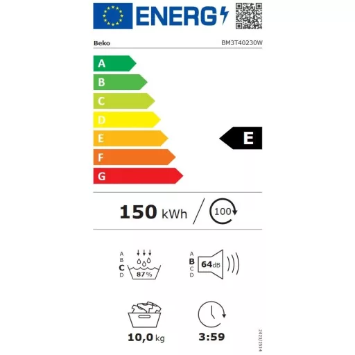 Beko BM3T40230W SZÁRÍTÓGÉP HŐSZIVATTYÚS 10 KG