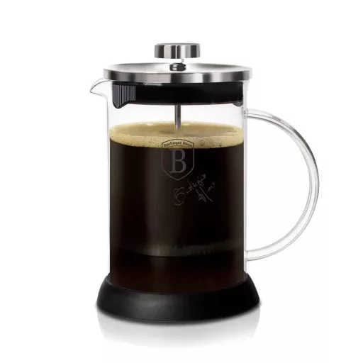 Berlinger Haus BH/6302A KÁVÉ- ÉS TEAFŐZŐ, DUGATTYÚS 600 ML, ROZSDAMENTES ACÉL