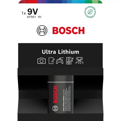 Bosch 6FR61UL1B/00 ELEM LÍTIUM 9V 1-BLISZTER