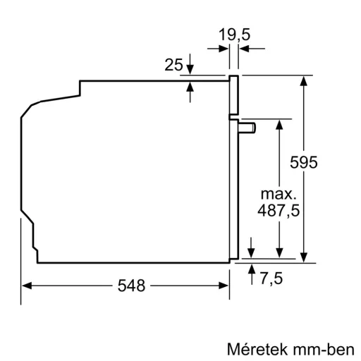 Bosch HBA534BW3 SÜTŐ BEÉPÍTHETŐ ELEKTROMOS