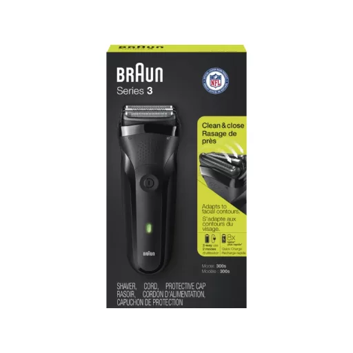 Braun 3 300S FEKETE REZGŐKÉSES BOROTVA