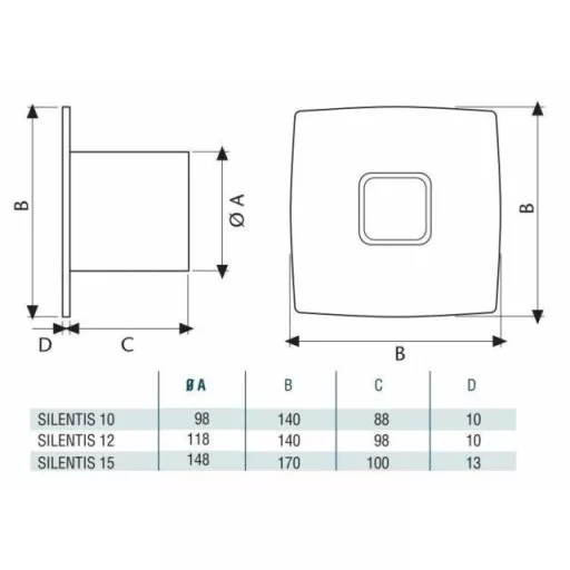 Cata SILENTIS 10 TIMER LOW NOISE SZELLŐZTETŐ VENTILÁTOR