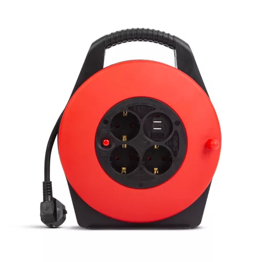 Delight 20239 KÁBELDOB 10 M KÁBELLEL, 2X USB, 3 X 230V, 3X1,5 MM2, IP20
