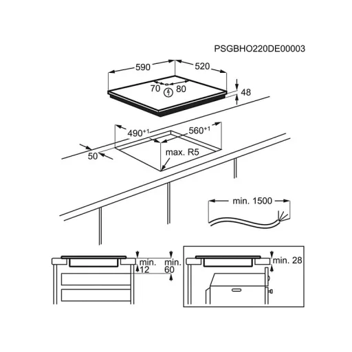 Electrolux LIB60420CK FŐZŐLAP  BEÉPÍTHETŐ INDUKCIÓS