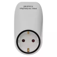 Emos P0072 ALJZAT 2XUSB SCHUKO, FEHÉR