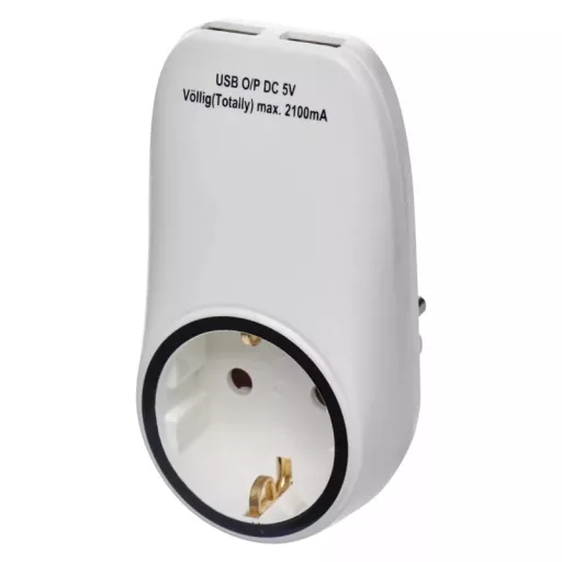 Emos P0072 ALJZAT 2XUSB SCHUKO, FEHÉR