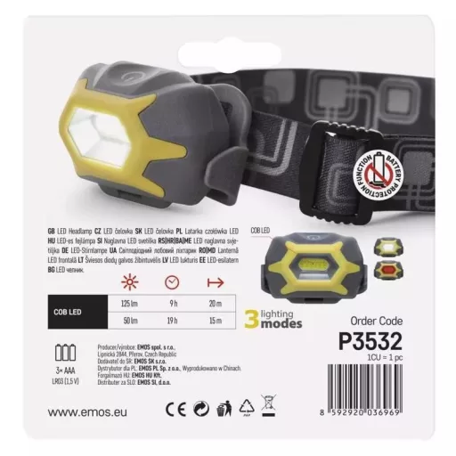 Emos P3532 COB LED FEJLÁMPA 3W 125LM