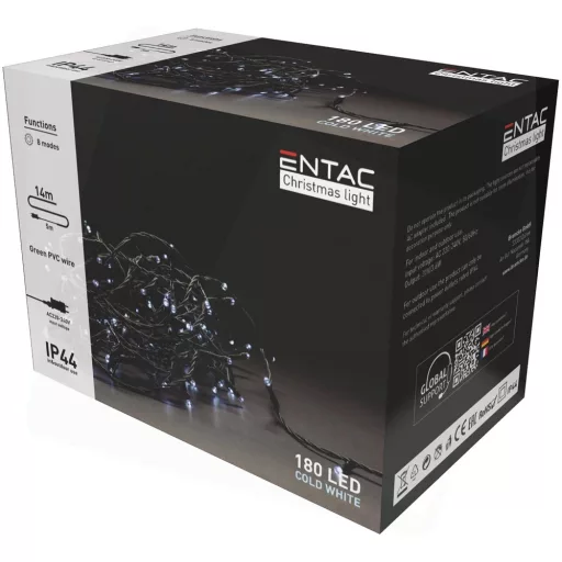 Entac ECL-180-CW KARÁCSONYI FÜZÉR IP44 180 LED 6400K