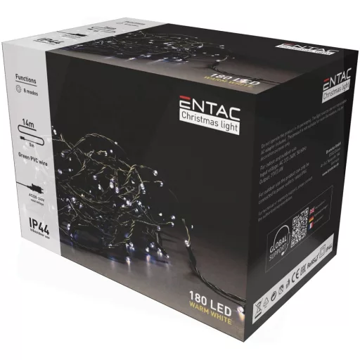 Entac ECL-180-WW KARÁCSONYI FÜZÉR IP44 180 LED 3400K