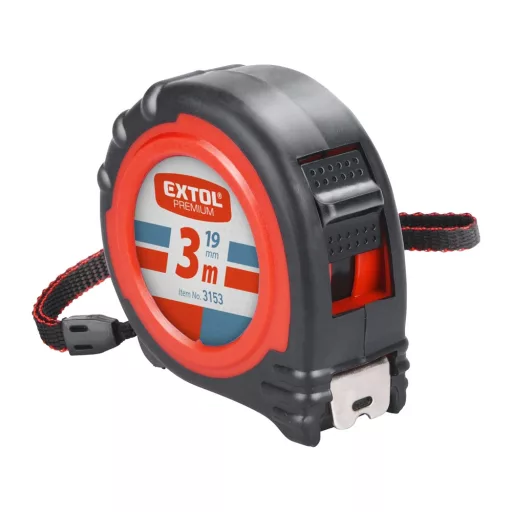 Extol Premium 3155 MÉRŐSZALAG, GUMÍROZOTT, 2 STOPPOS, 5M×19MM