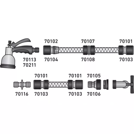 Extol Craft 70113 PISZTOLY SZÓRÓFEJ, LOCSOLÓ, ERGONOMIKUS , MŰANYAG 7 FÉLE SUGÁR, KUPLUNG CSATLAKOZÓVAL