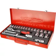   Extol Premium 8818365 DUGÓKULCS KÉSZLET, 10-32MM, CV., RACSNIS 45FOG, 1/2", 24DB, FÉM DOBOZ