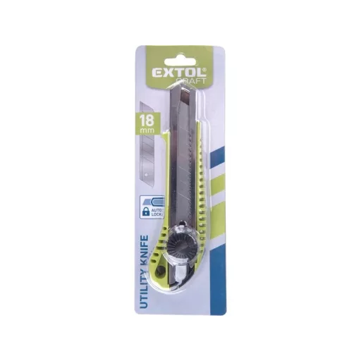 Extol Craft 955007 TAPÉTAVÁGÓ KÉS, 18MM, FÉMHÁZ, CSAVAROS RÖGZ. AUTOLOCK , BLISZTEREN