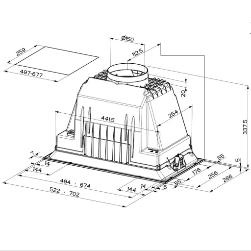 Faber INKA PLUS HCS X A70 PÁRAELSZÍVÓ BEÉPÍTHETŐ