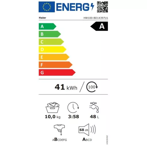 Haier HW100-BD14397U1S MOSÓGÉP ELÖLTÖLTŐS 10 KG