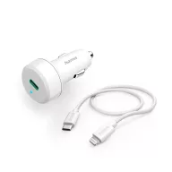   Hama 00201611 AUTÓS TÖLTŐ (PD) 20W+LIGHTNING - USB TYPE-C ADATKÁBEL