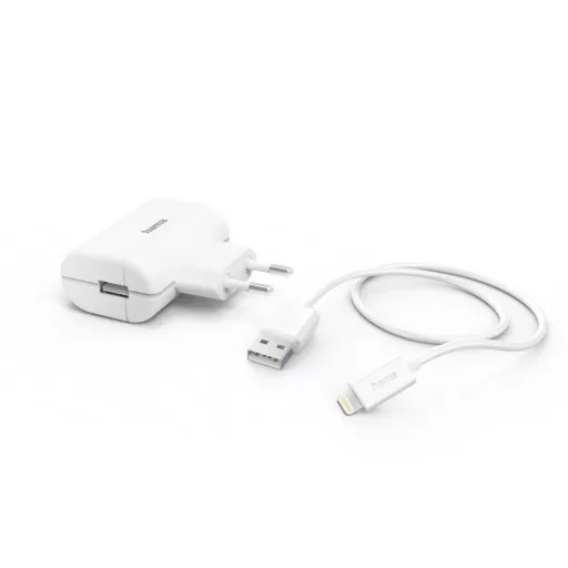 Hama 00201619 HÁLÓZATI TÖLTŐ SZETT (2,4A) LIGHTNING - USB KÁBEL, FEHÉR