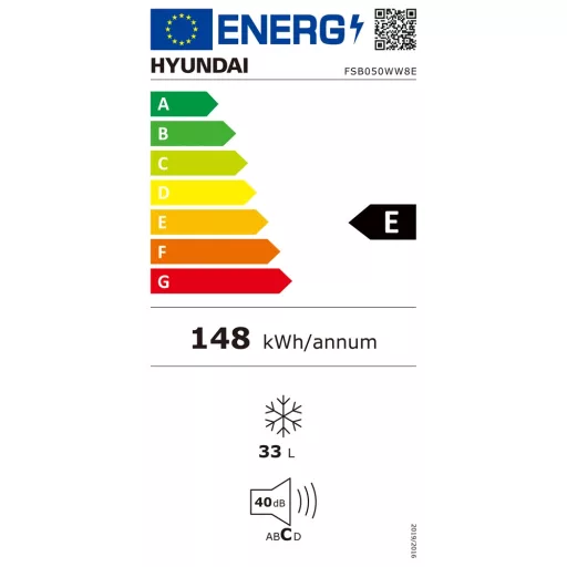 Hyundai FSB050WW8E FAGYASZTÓSZEKRÉNY 2 REKESZ, 33 L