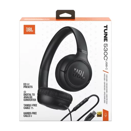 Jbl T530CBLK FEJHALLGATÓ