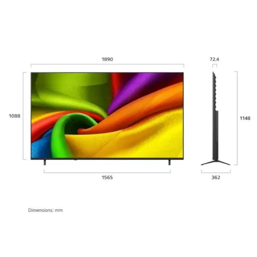 Lg 85NU850B3LA.AEU TV 85" 4K UHD NANO AI SMART TV, 2026 WEBOS