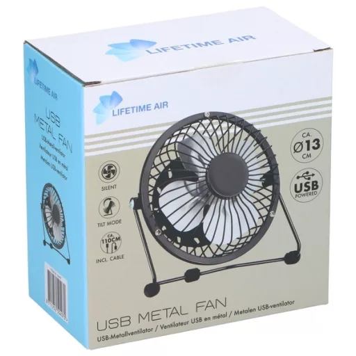 Lifetime Air 871125250407 ASZTALI VENTILÁTOR 13 CM, USB
