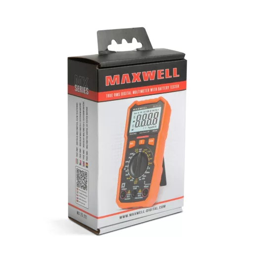 Maxwell-Digital 25221 DIGITÁLIS MULTIMÉTER ELEM TESZTERREL + MUNKALÁMPA FUNKCIÓVAL
