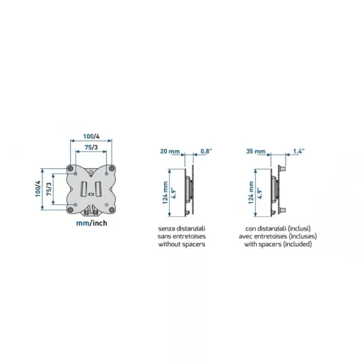 Meliconi 480954 SLIMSTYLE PLUS 100S DW FALI KONZOL VESA 100