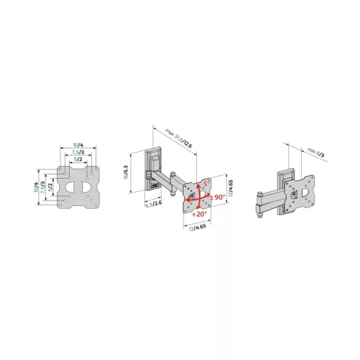 Meliconi 580460 FLATSTYLE FDR100 FALI KONZOL VESA 100 DUPLA KAROS