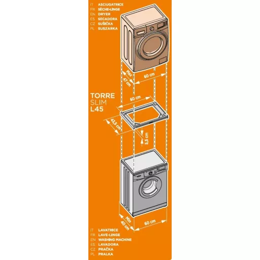 Meliconi 656116 BASE TORRE SLIM L45 ÖSSZEÉPÍTŐ KERET