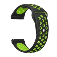   Mybandz 20SKU4578 LÉLEGZŐ SZILIKON ÓRASZÍJ / FEKETE-ZÖLD / 20MM