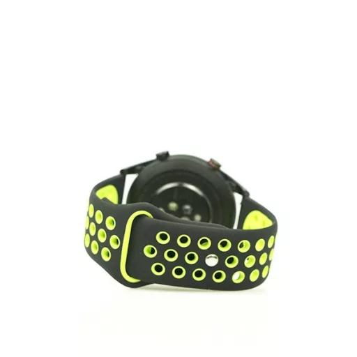 Mybandz 20SKU4578 LÉLEGZŐ SZILIKON ÓRASZÍJ / FEKETE-ZÖLD / 20MM