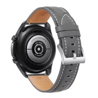   Mybandz 22SKU4565 ELEGÁNS, BŐR ÓRASZÍJ - SZÜRKE - EZÜST CSATTAL / 22MM